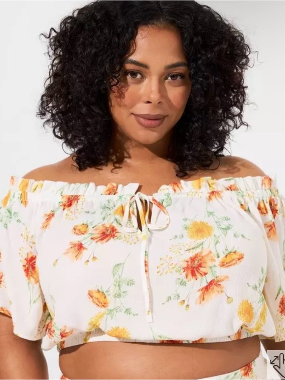 torrid Gauzy Floral Off-Shoulder 2-piece Maxi Skirt Set with Pockets Size 22/24 - Picture 8 of 14